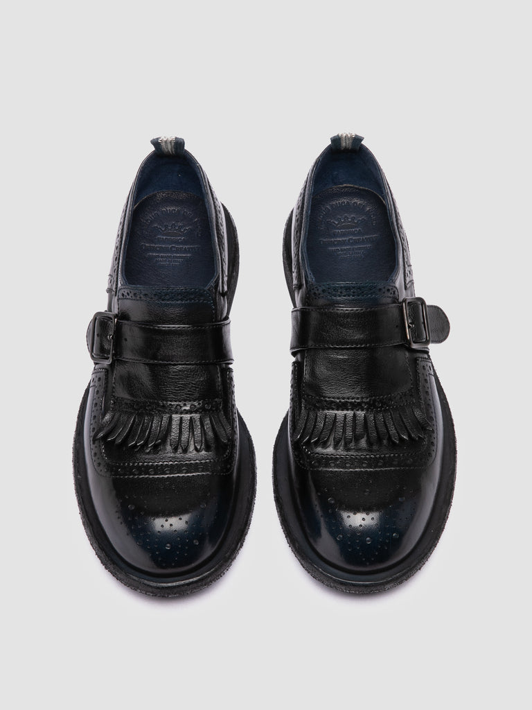 RUGGED 111 - Schwarze Monk-Schuhe aus Leder