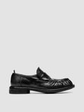 RUGGED 123_W - Black Leather Penny Loafers - thumb image 1,side view
