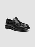 RUGGED 123_W - Black Leather Penny Loafers - thumb image 3,side view