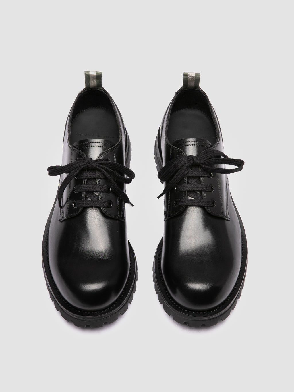 RUSHDEN 001 - schwarze Derby-Schuhe aus Leder