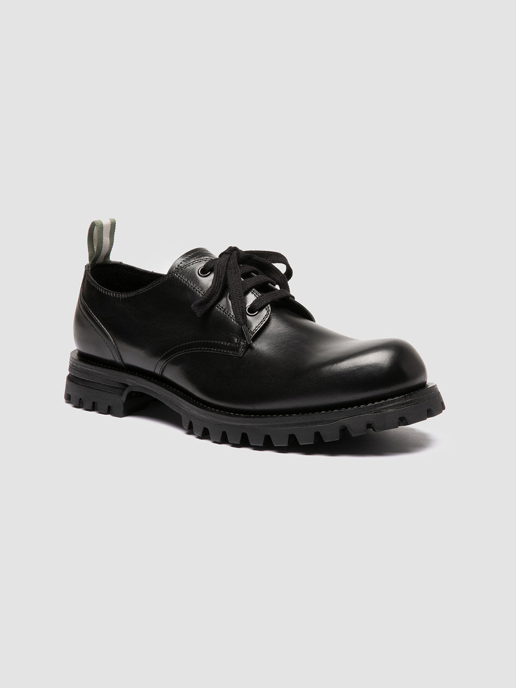 RUSHDEN 001 - schwarze Derby-Schuhe aus Leder