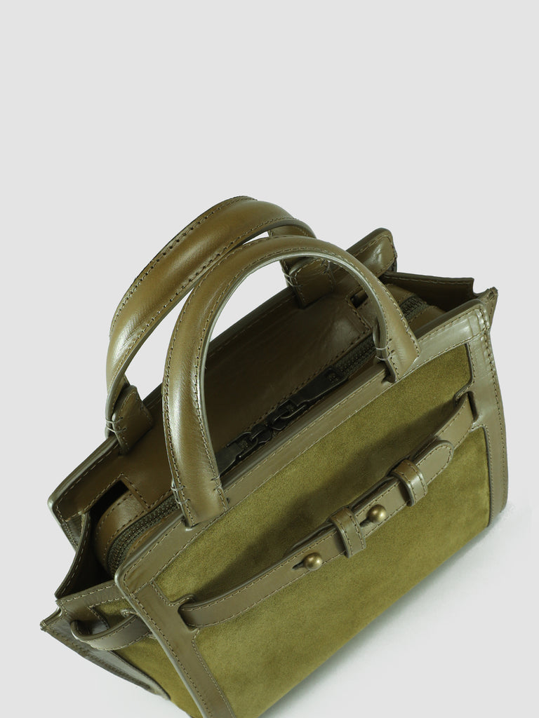 SADDLE 009 - grüne Wildlederhandtasche