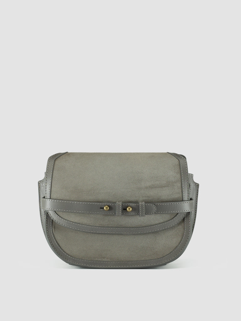 SADDLE 011 - Grey Leather Crossbody Bag