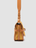 SADDLE 011 - Brown Linen and Leather Crossbody Bag