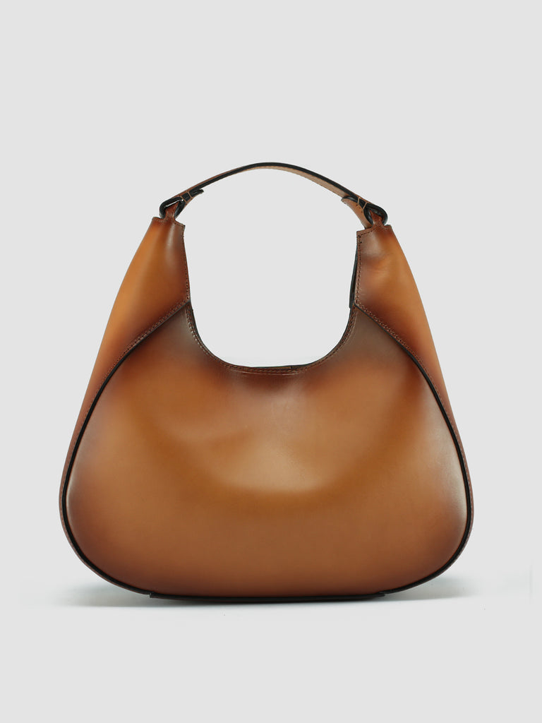 SATTEL 014 – braune Hobo-Ledertasche