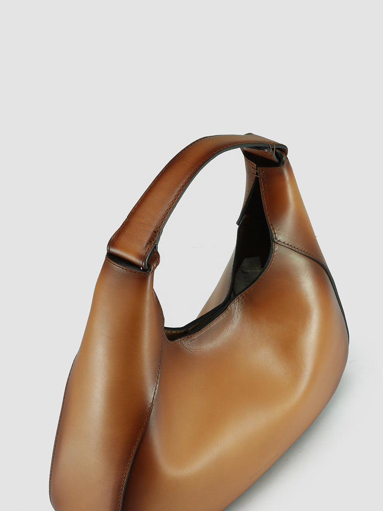 SATTEL 014 – braune Hobo-Ledertasche