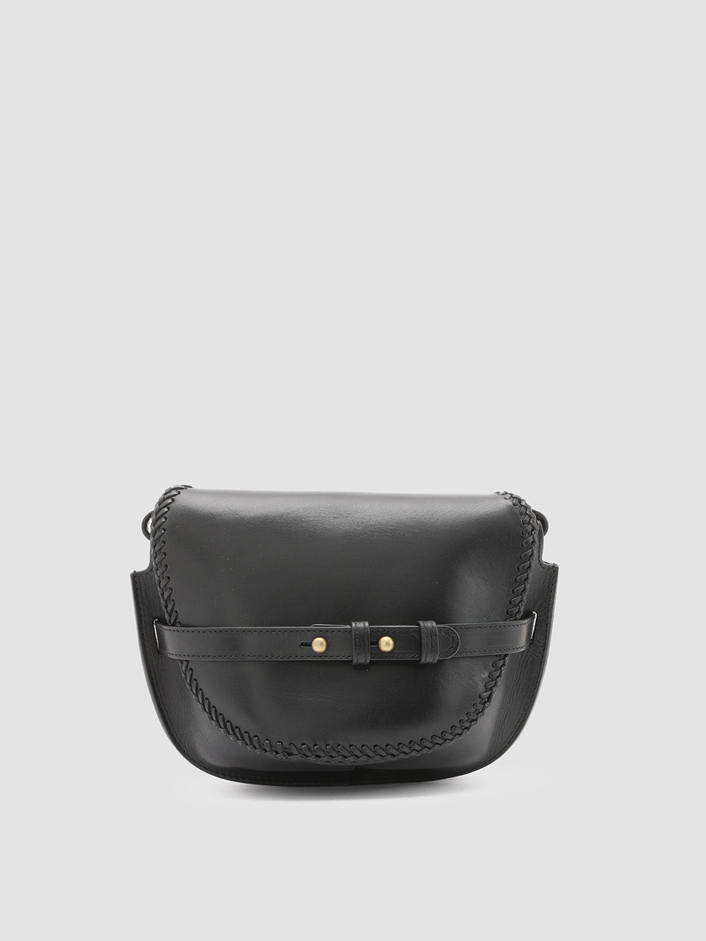 SADDLE 105 - Black Leather Crossbody Bag