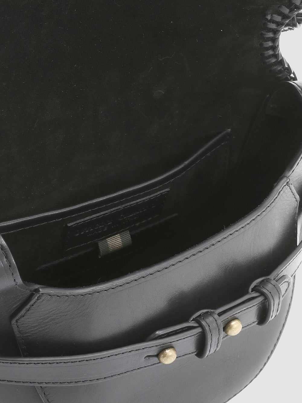 SADDLE 105 - Black Leather Crossbody Bag