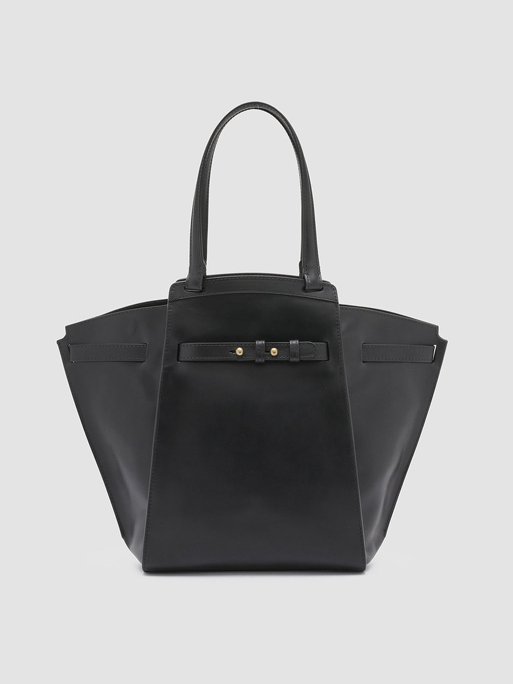 SADDLE 02 - Black Leather Hand Bag - image 1,side view