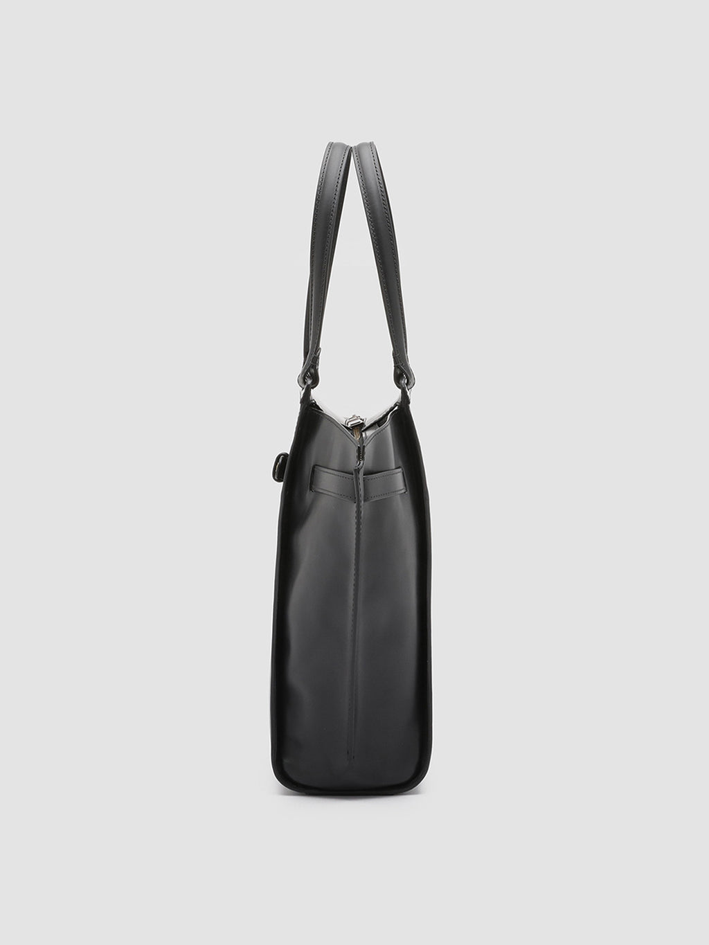 SADDLE 02 - Black Leather Hand Bag - image 5,side view
