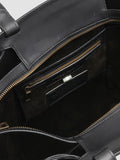 SADDLE 02 - Black Leather Hand Bag - thumb image 7,side view