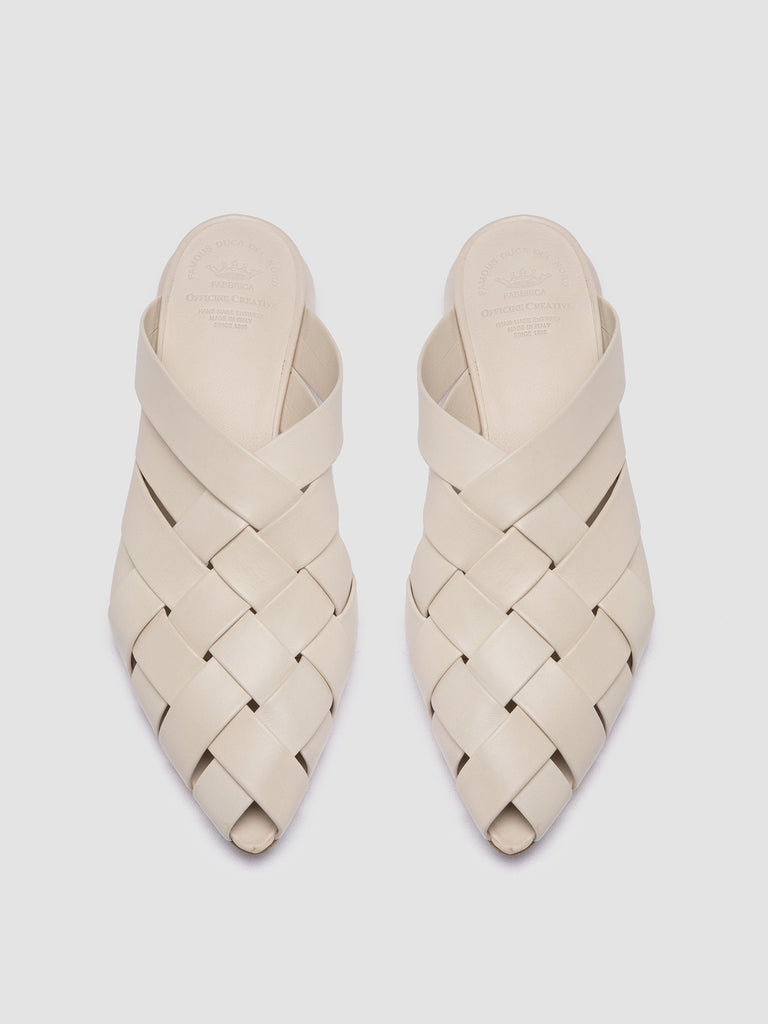 SAGE 105 - White Leather Mule Sandals