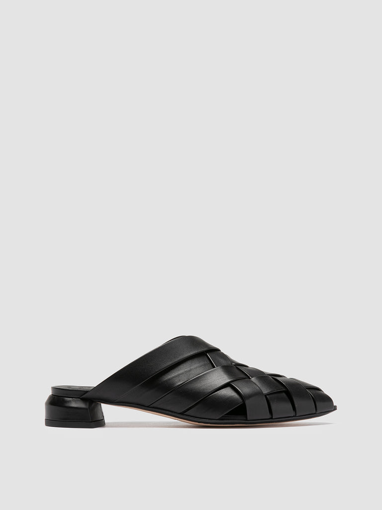 SAGE 105 - Black Leather Mule Sandals