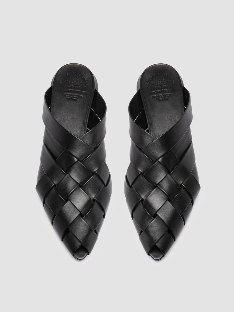 SAGE 105 - Black Leather Mule Sandals