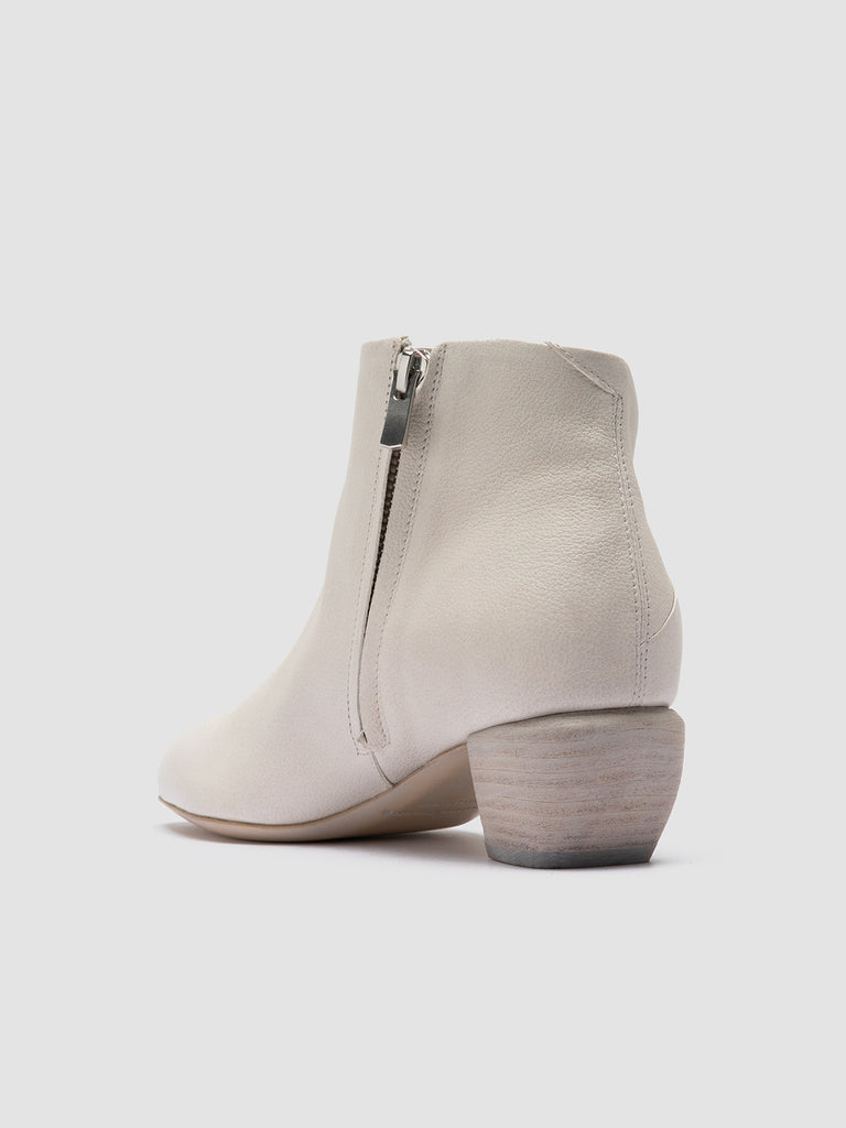 SALLY 030 - White Leather Zip Boots Women Officine Creative - 4