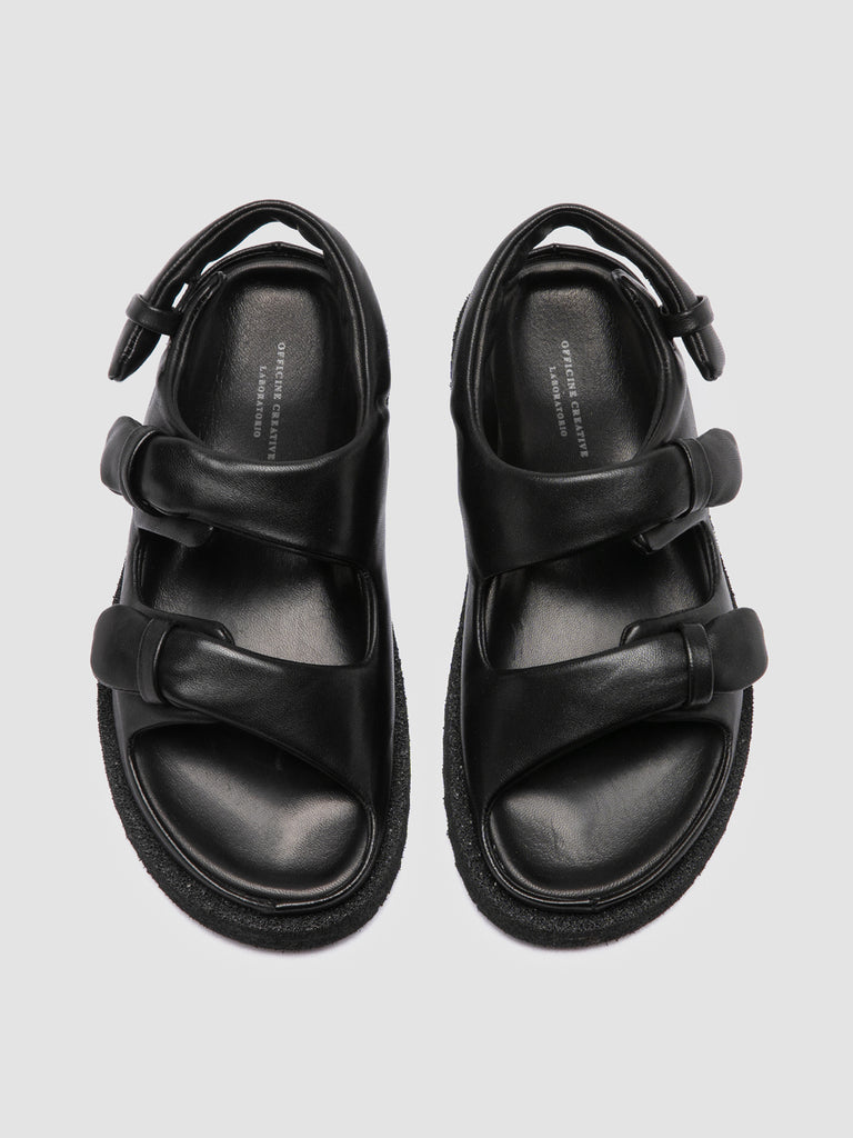 SANDS 102 - Black Leather Sling Back Sandals