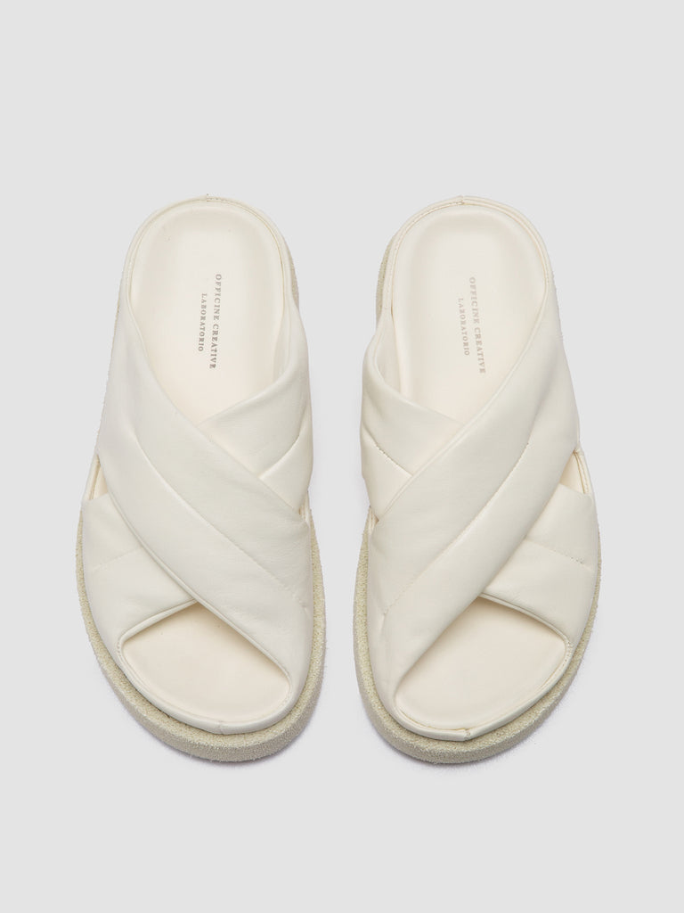 SANDS 103 - White Leather Slide Sandals