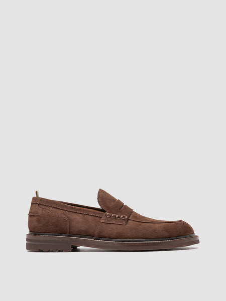 Men's Brown Suede Penny Loafers: SAX FLEXI 001 – Officine Creative