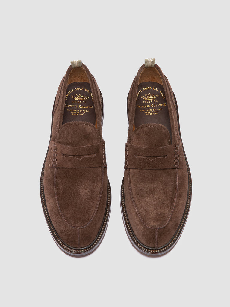 SAX FLEXI 001 - Brown Suede Penny Loafers