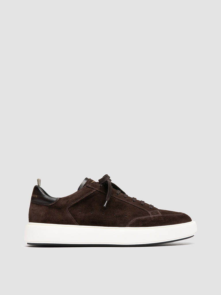 SEQUEL 002 – Braune Low-Top-Sneakers aus Wildleder und Leder
