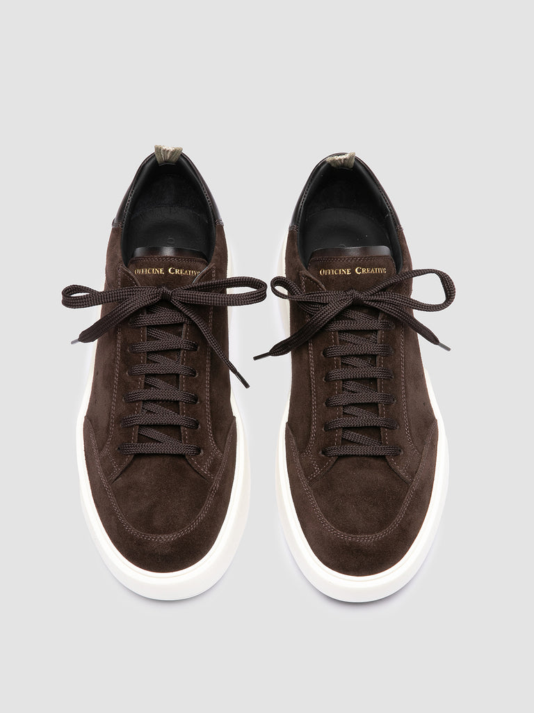 SEQUEL 002 – Braune Low-Top-Sneakers aus Wildleder und Leder
