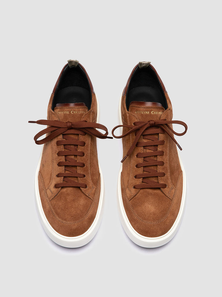 SEQUEL 002 – Braune Low-Top-Sneakers aus Wildleder und Leder