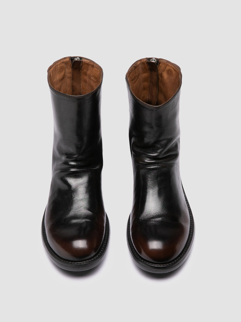 SERGEANT 104 - Brown Leather Zipped Boots