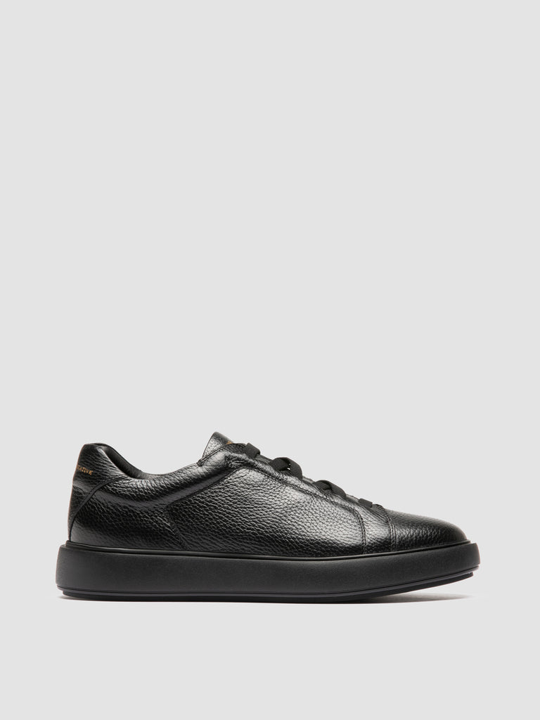 SLOUCH 001 – Schwarze Low-Top-Sneakers aus Leder