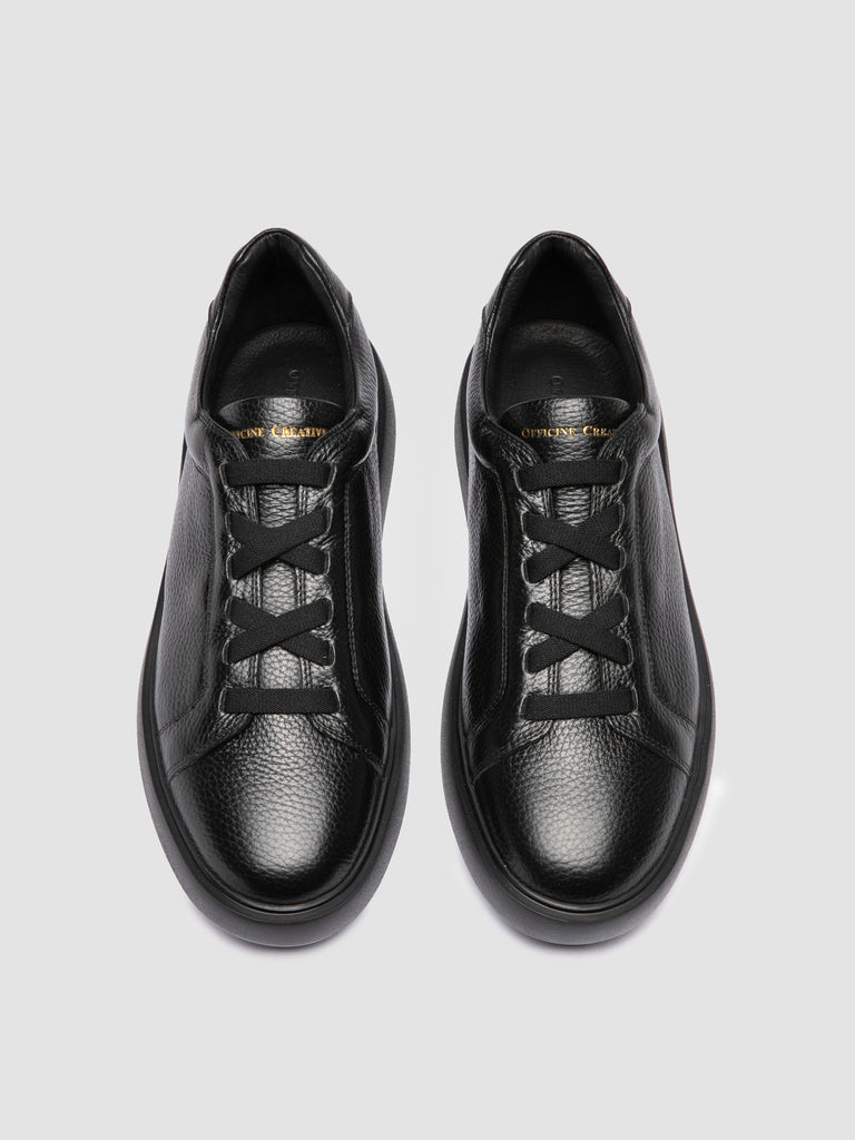 SLOUCH 001 – Schwarze Low-Top-Sneakers aus Leder