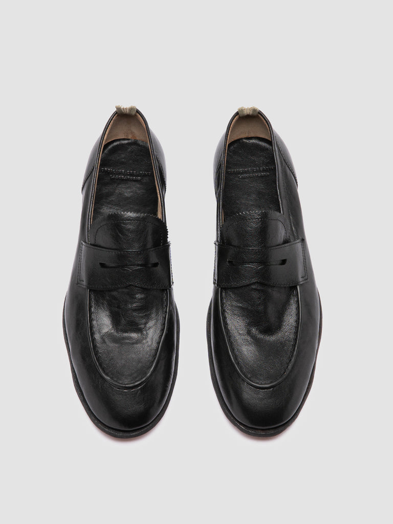 SOLITUDE 001 - Black Leather Penny Loafers