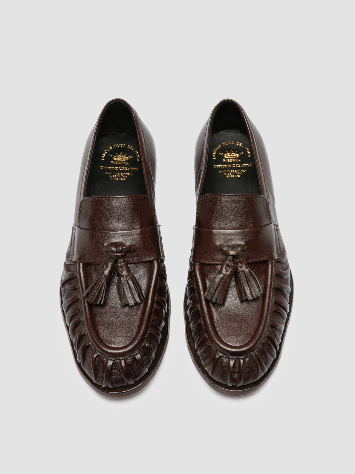 Women's Brown Leather Tassel Loafers: SOLITUDE 108 – Officine Creative