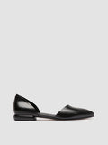 SUE 002 - Black Leather Ballerina Shoes