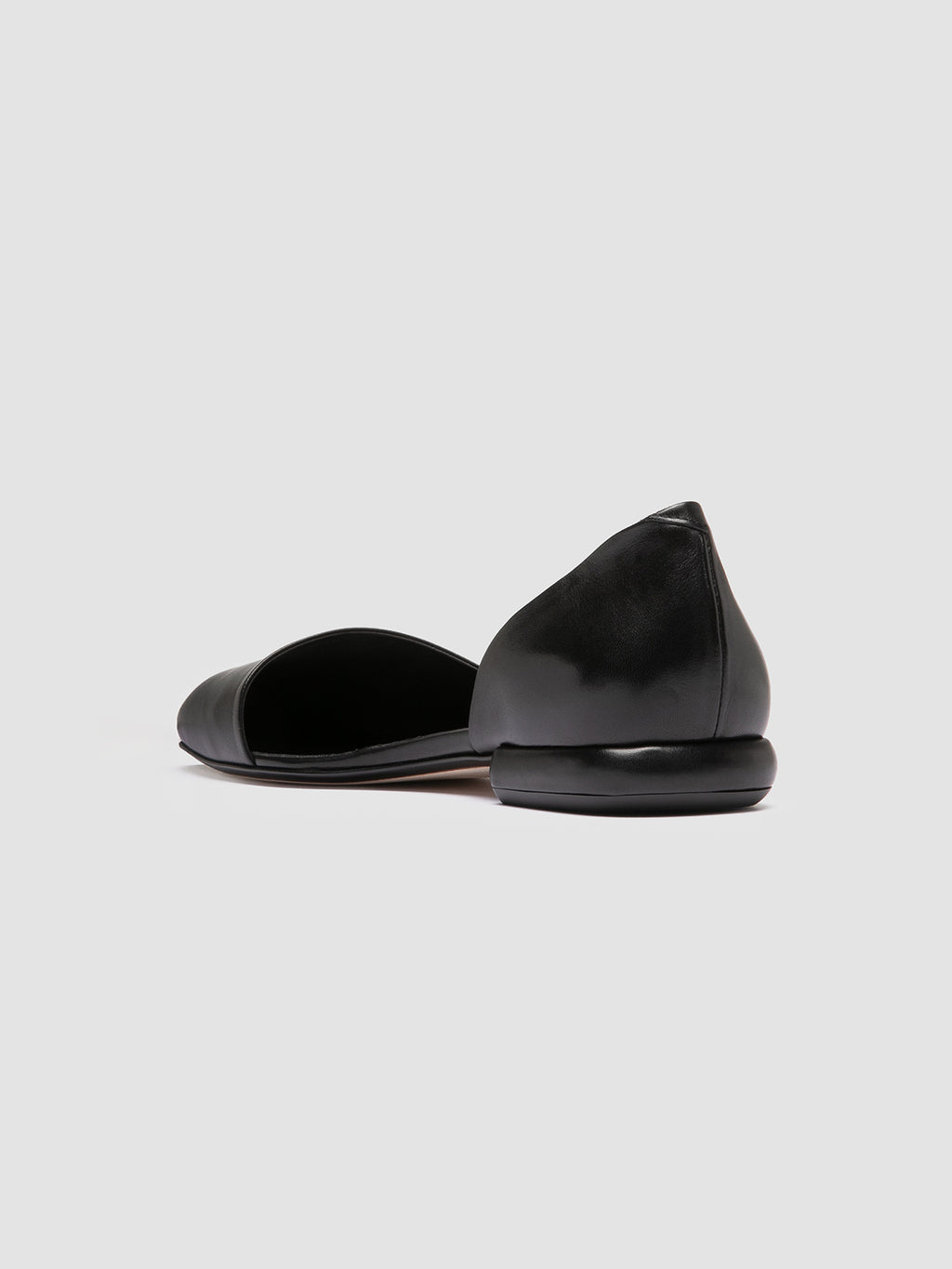 SUE 002 - Black Leather Ballerina Shoes