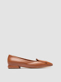 SUE 006 - Brown Leather Ballerina Shoes