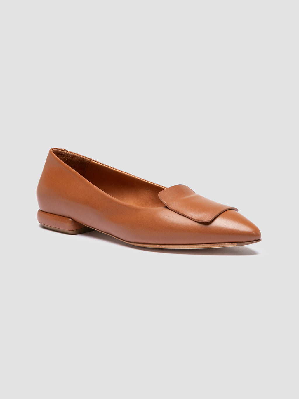 SUE 006 - Brown Leather Ballerina Shoes