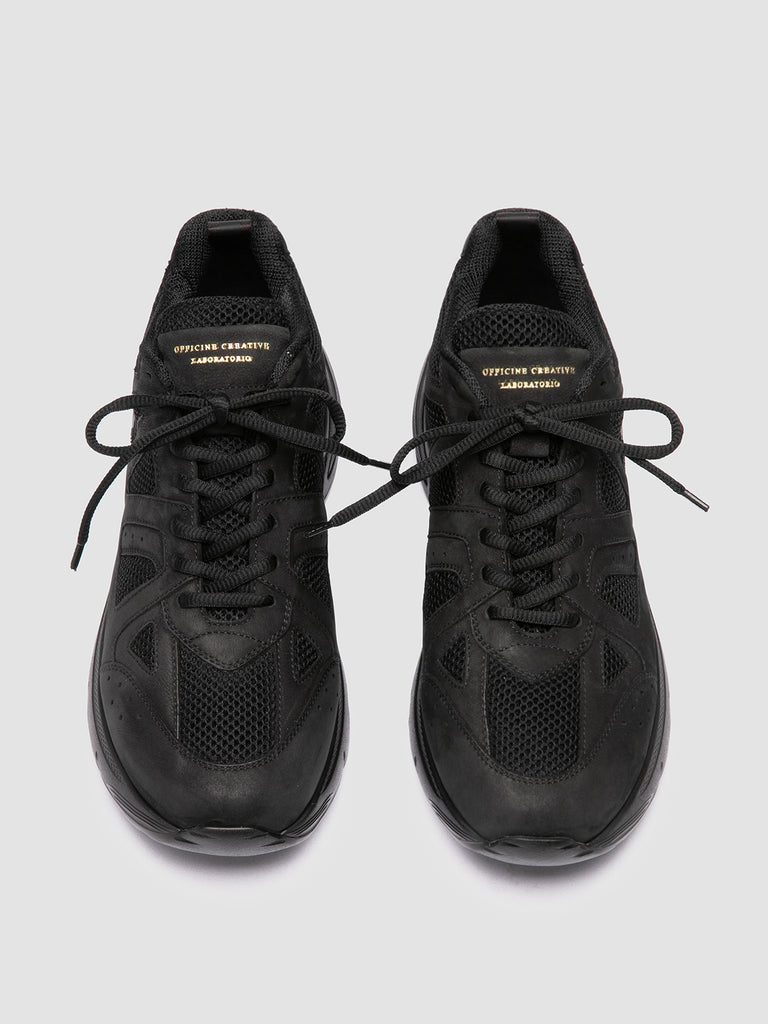 SUPURBIA 001 - Black Leather and Suede Low Top Sneakers