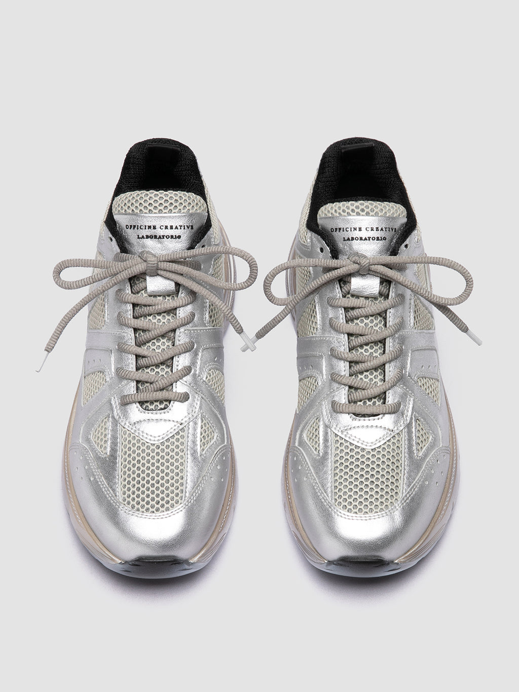 SUPURBIA 101 - Metallic Leather & Mesh Low Top Sneakers