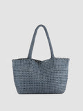 SUSAN 09 - Blue Woven Leather Shoulder Bag