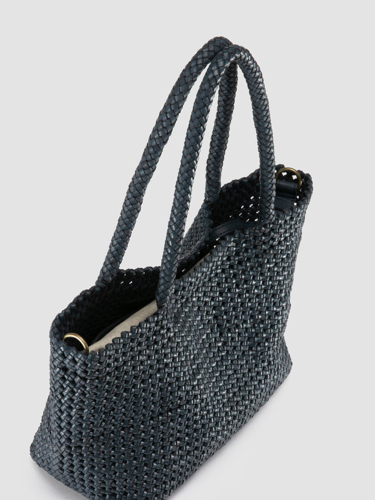 SUSAN 009 - Blue Woven Leather Shoulder Bag