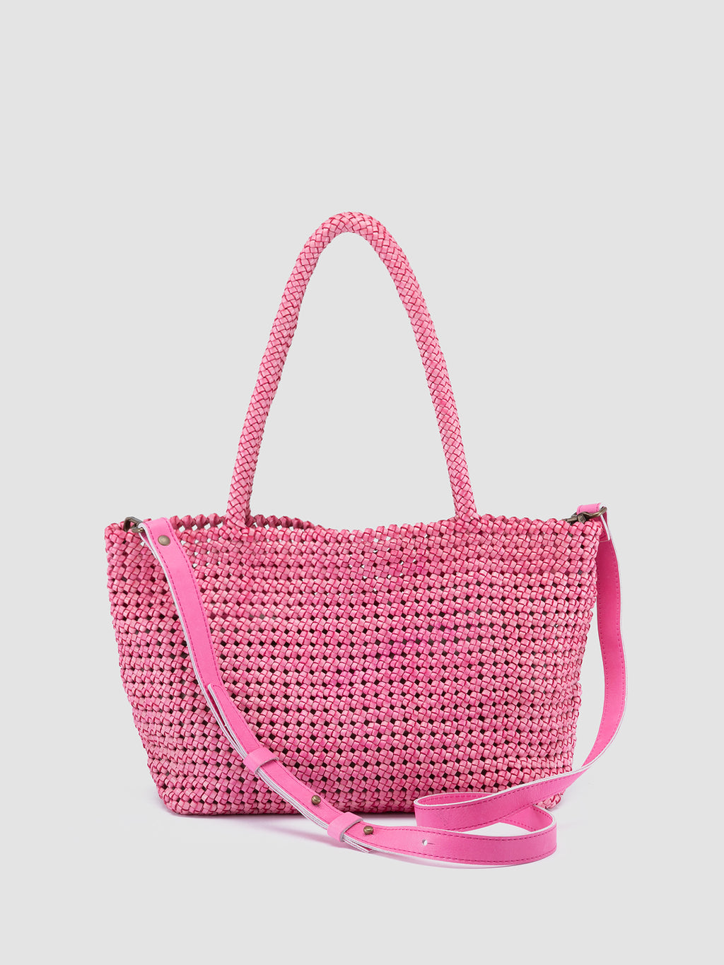 SUSAN 09 - Rose Woven Leather Shoulder Bag