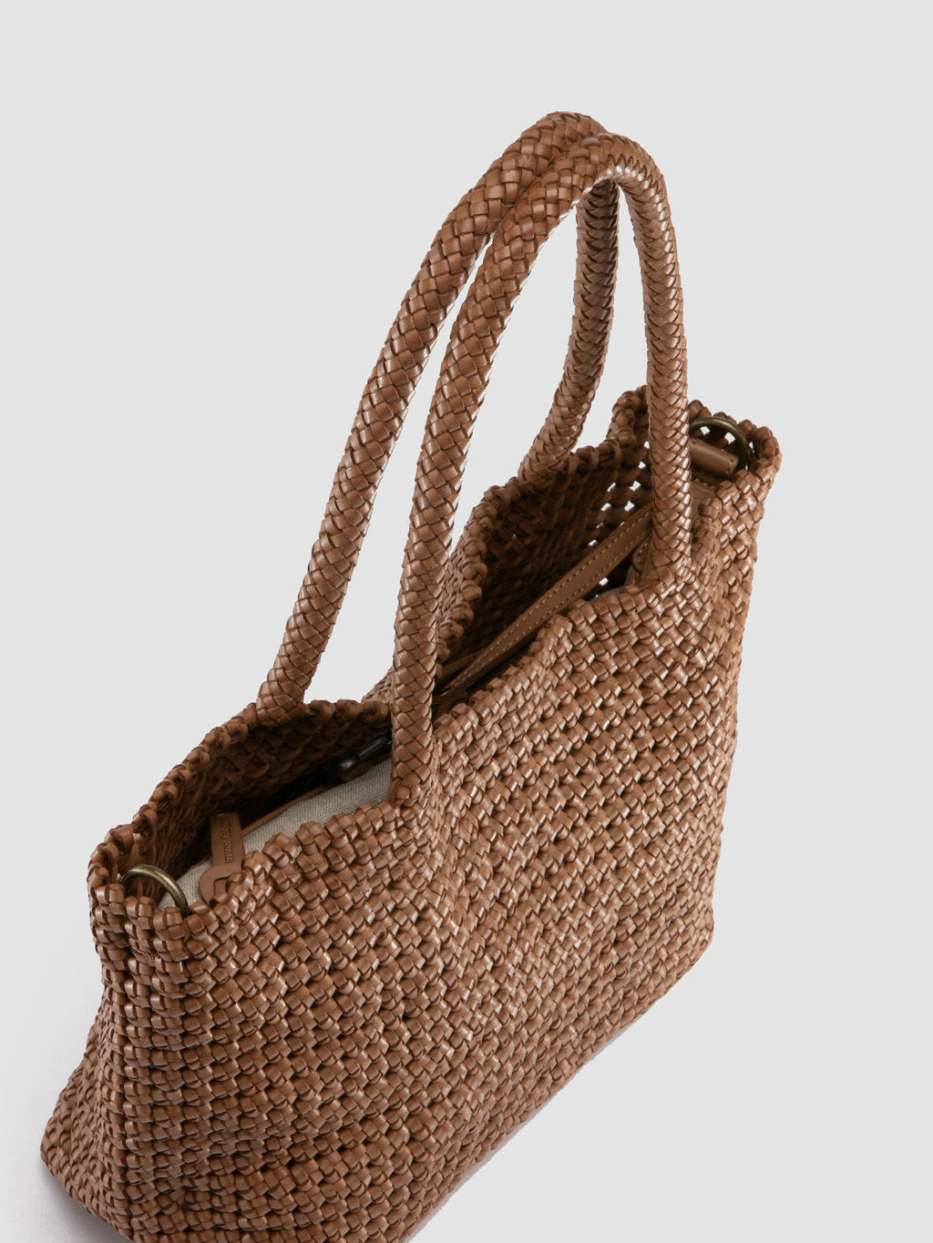 SUSAN 09 - Brown Woven Leather Shoulder Bag