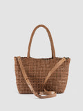 SUSAN 09 - Brown Woven Leather Shoulder Bag