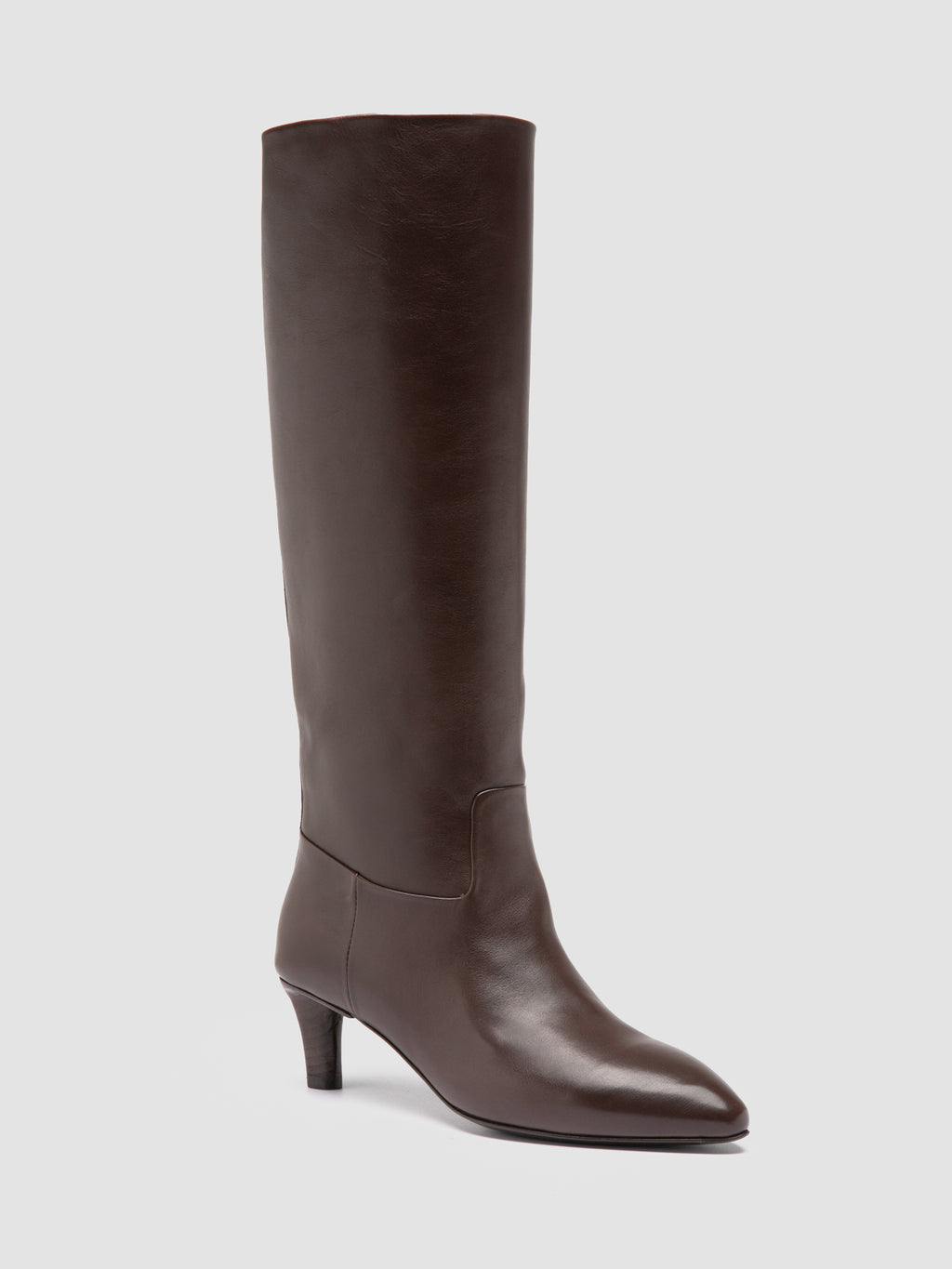 SUZY 006 - Brown Leather Zip Boots - image 3,side view