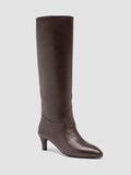 SUZY 006 - Brown Leather Zip Boots - thumb image 3,side view