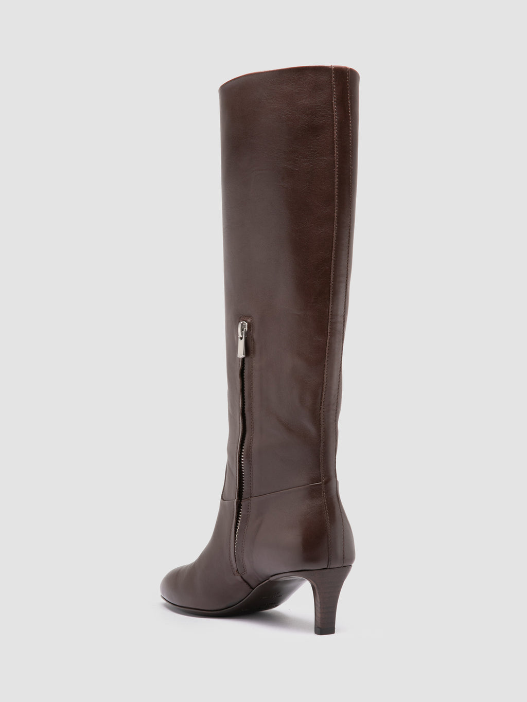 SUZY 006 - Brown Leather Zip Boots - image 4,side view