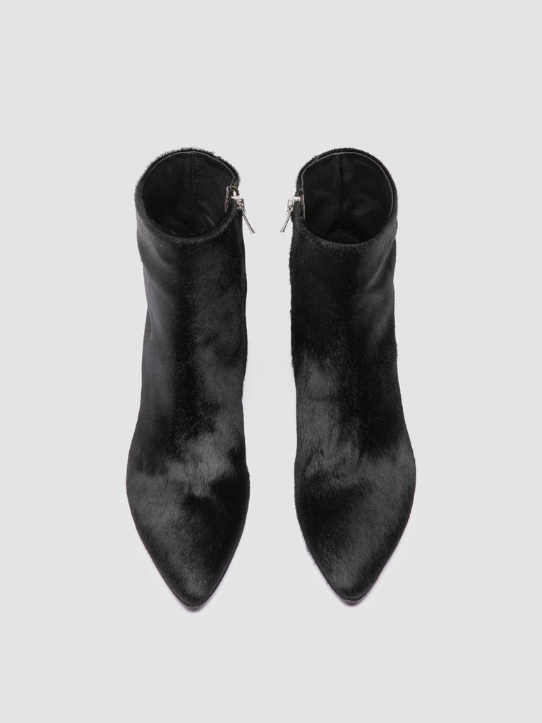 SUZY 008 – Schwarze Lederstiefel mit Reißverschluss