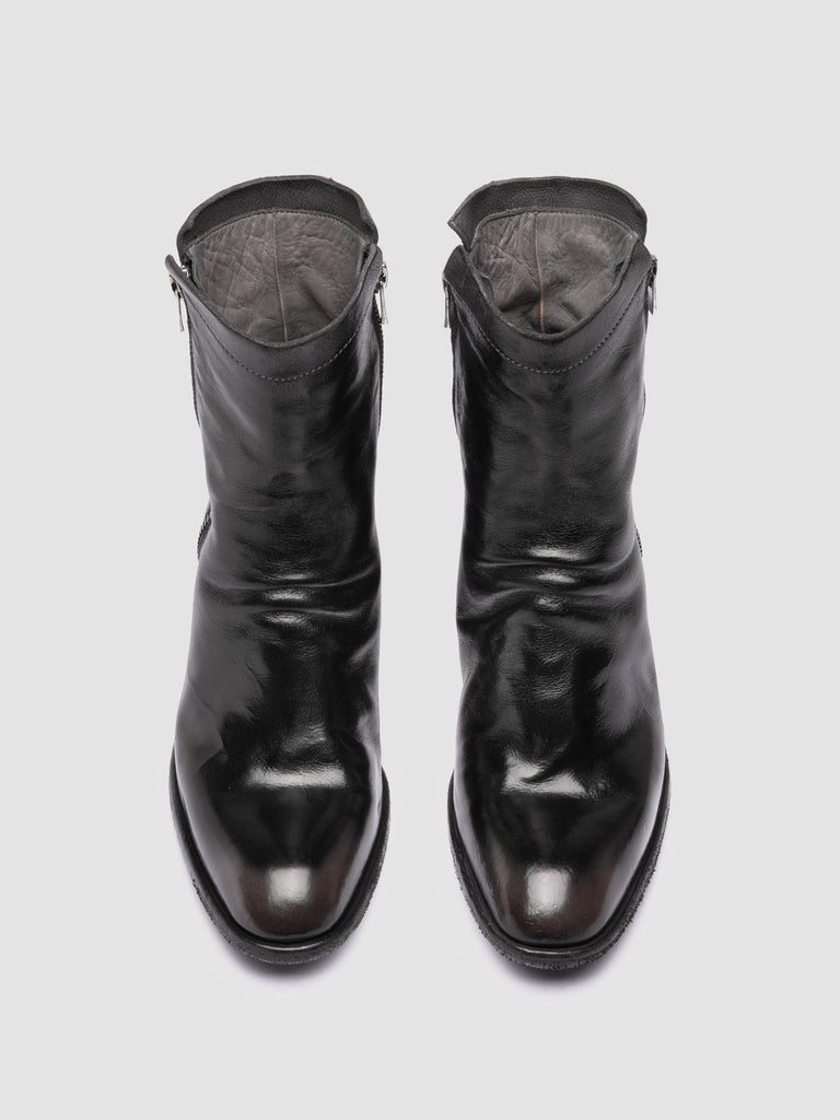 SYDNE 018 – Schwarze Lederstiefel mit Reißverschluss
