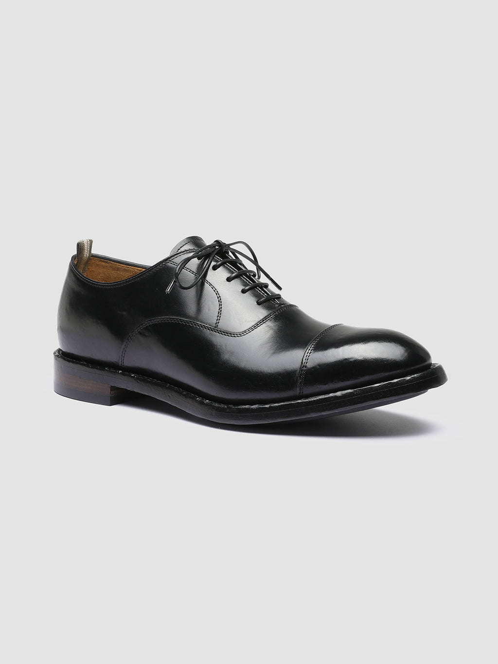 TEMPLE 001 - Black Leather Oxford Shoes