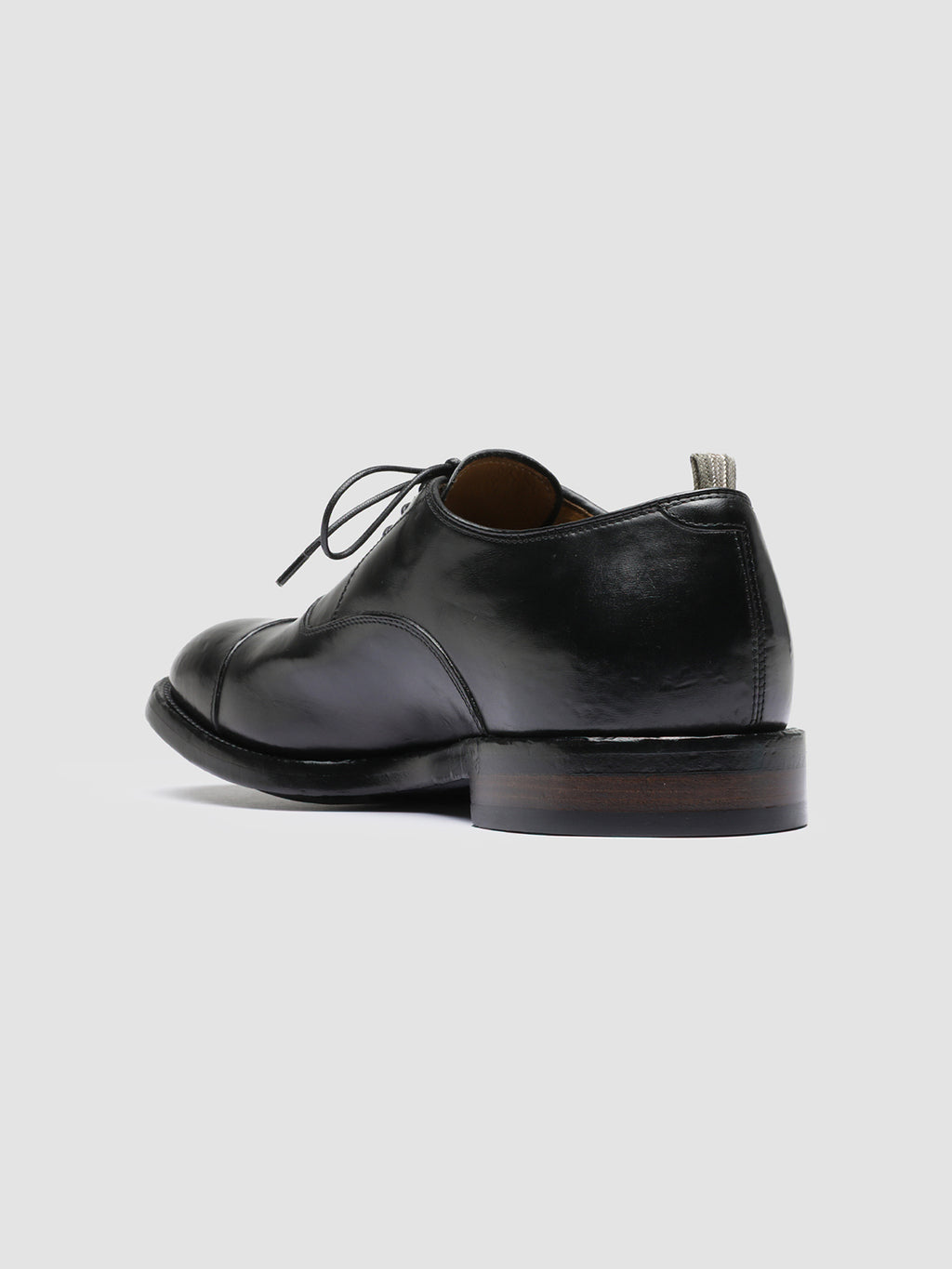 TEMPLE 001 - Black Leather Oxford Shoes