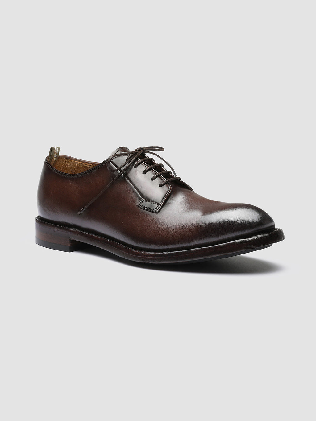 TEMPLE 007 - Brown Leather Derby Shoes